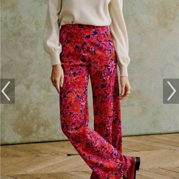 NAT SEZANE FR 34, US 2 Martin corduroy pant,Fuchsia Floral, 100% cotton - Picture 3 of 11